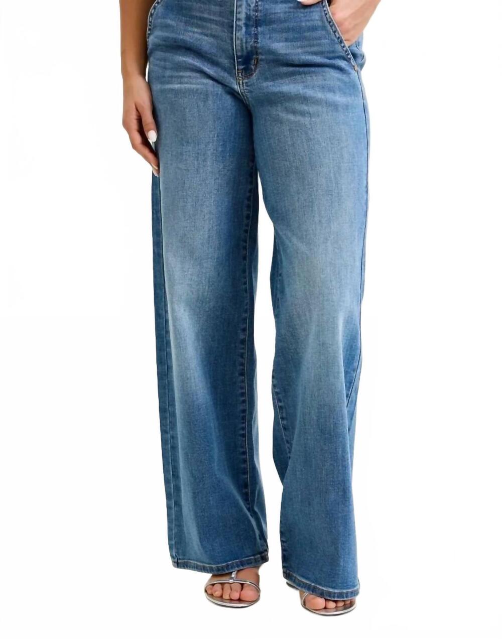 NEW JUDY BLUE high-waisted short inseam trouser jeans in blue